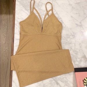 Gold mini dress with sparkles